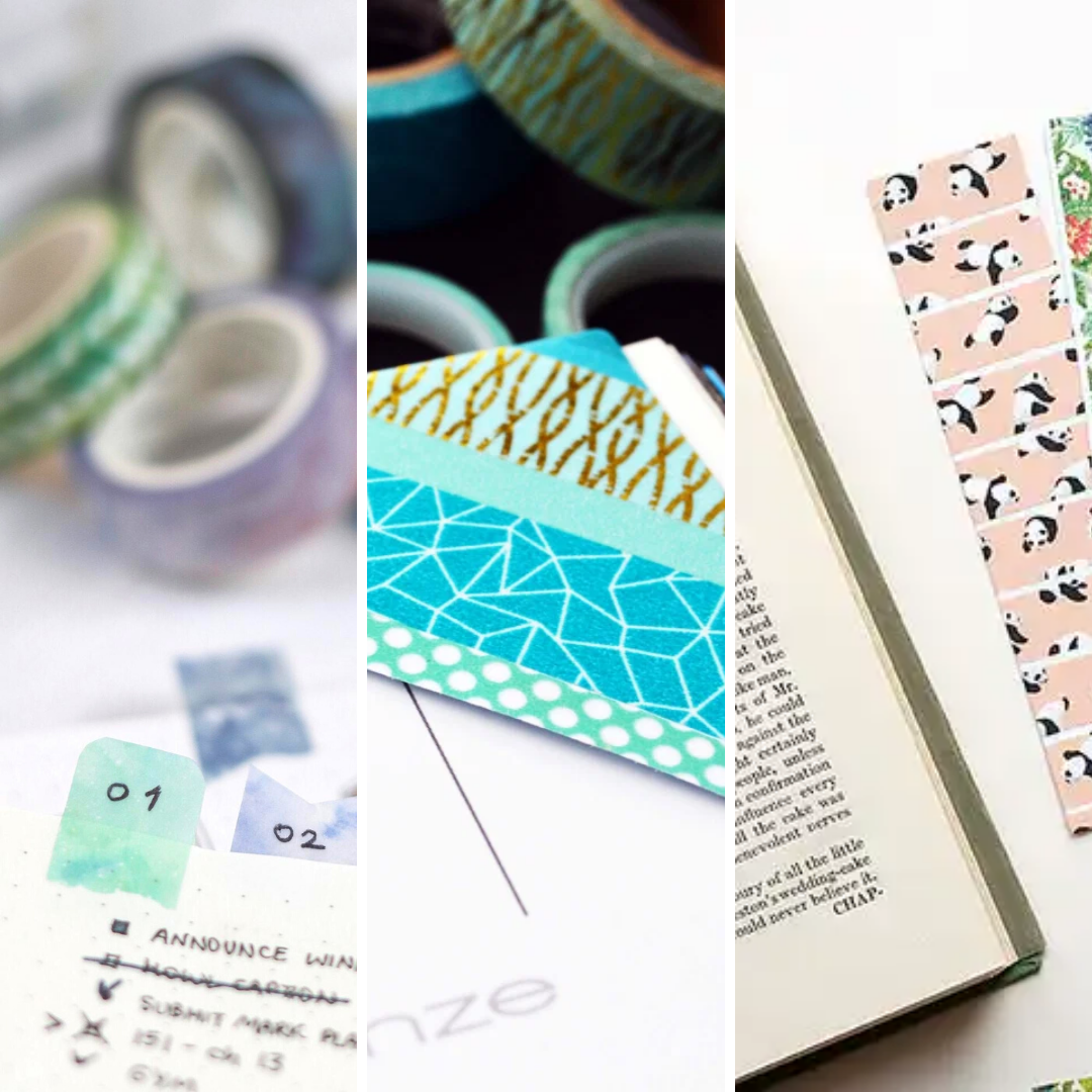 Cute Art Supplies with pens, pencils, scissors and washi tape