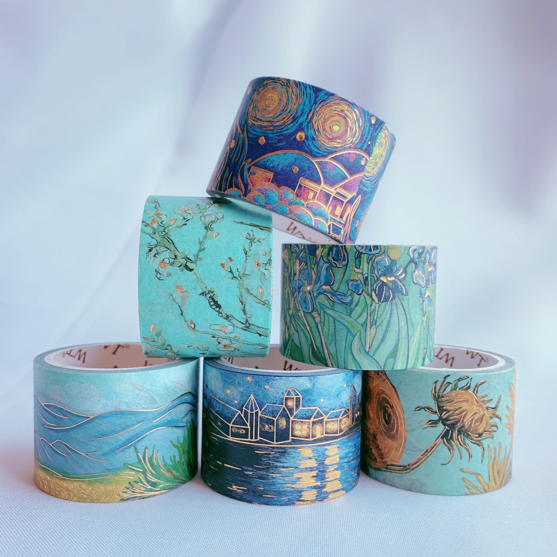 Vintage Watercolor Washi Tape Van Gogh Decorative Tape Set - Temu