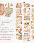 Pre-cut Autumn Village Wide Washi/PET Tape (Seashell Gilded)