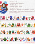 Paw Parlor Washi Tape Sticker Set | The Washi Tape Shop. Beautiful Washi and Decorative Tape For Bullet Journals, Gift Wrapping, Planner Decoration and DIY Projects