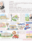 Pre-cut Washington Icons Wide Washi/PET Tape | The Washi Tape Shop. Beautiful Washi and Decorative Tape For Bullet Journals, Gift Wrapping, Planner Decoration and DIY Projects