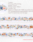 Pre-cut Fleur de Lune Wide PET Tape | The Washi Tape Shop. Beautiful Washi and Decorative Tape For Bullet Journals, Gift Wrapping, Planner Decoration and DIY Projects