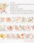 Pre-cut Floral Finch Wide Washi/PET Tape | The Washi Tape Shop. Beautiful Washi and Decorative Tape For Bullet Journals, Gift Wrapping, Planner Decoration and DIY Projects