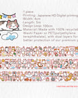 Pre-cut Kitty Conga Wide Washi/PET Tape