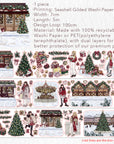 Pre-cut Yuletide Village Wide Washi/PET Tape (Seashell Gilded)