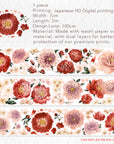 Pre-cut Peony Reverie Wide Washi/PET Tape | The Washi Tape Shop. Beautiful Washi and Decorative Tape For Bullet Journals, Gift Wrapping, Planner Decoration and DIY Projects