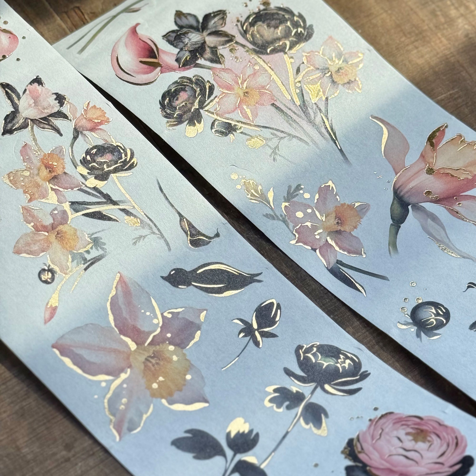 Auric Rose Washi Tape Sticker Set (GILDED) | The Washi Tape Shop. Beautiful Washi and Decorative Tape For Bullet Journals, Gift Wrapping, Planner Decoration and DIY Projects