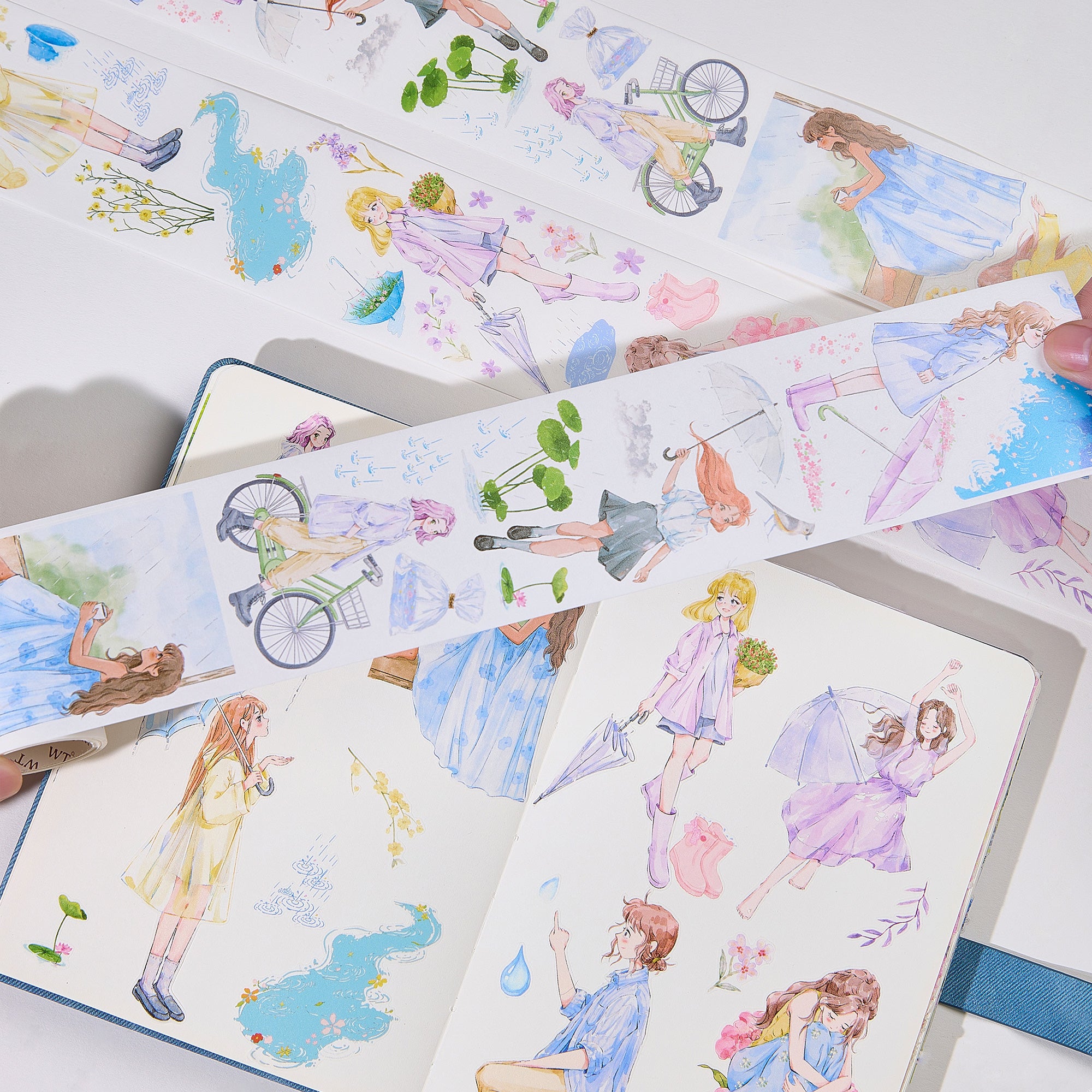 Pre-cut Morning Dew Wide Washi/PET Tape | The Washi Tape Shop