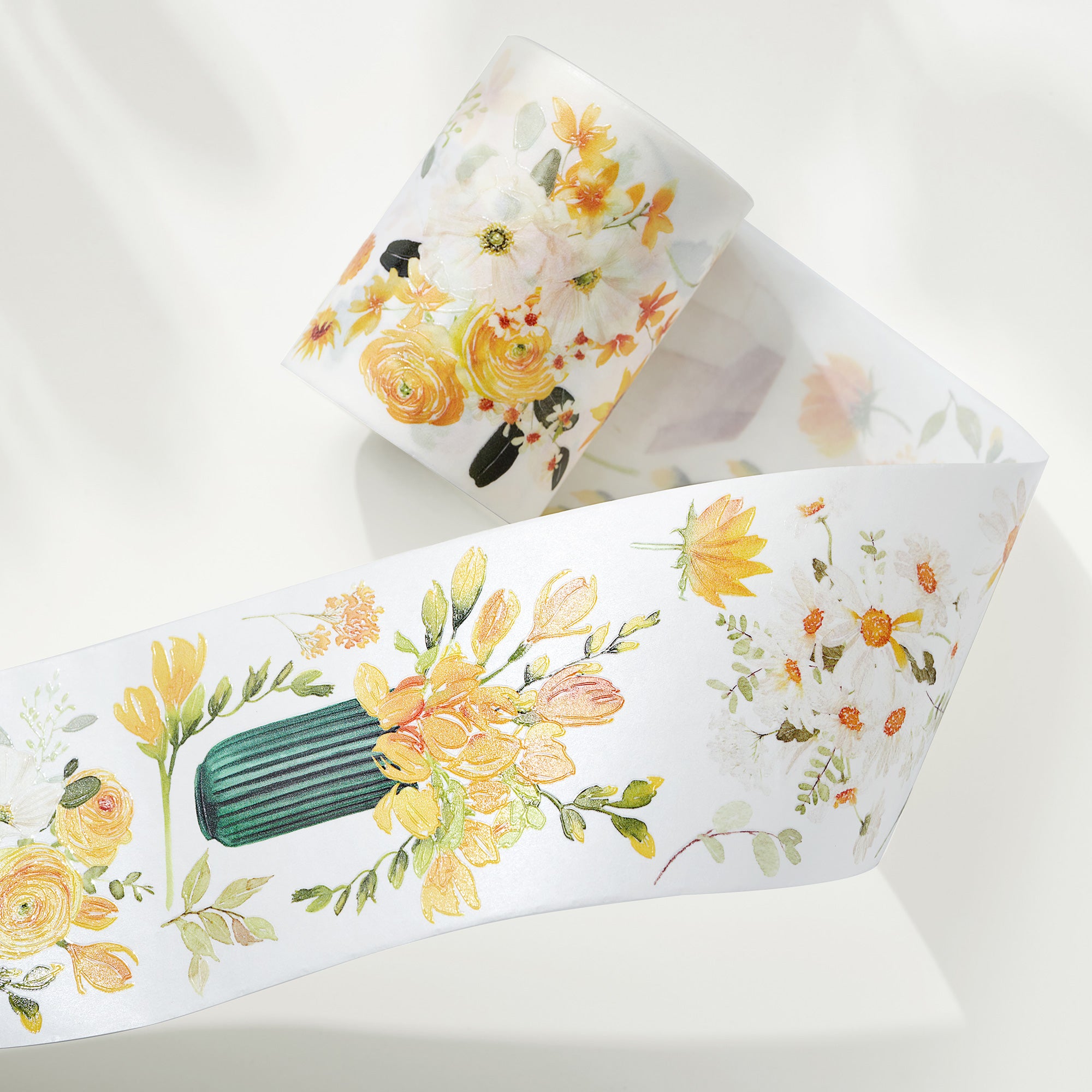 Golden Blossoms Wide Washi / PET Tape | The Washi Tape Shop. Beautiful Washi and Decorative Tape For Bullet Journals, Gift Wrapping, Planner Decoration and DIY Projects