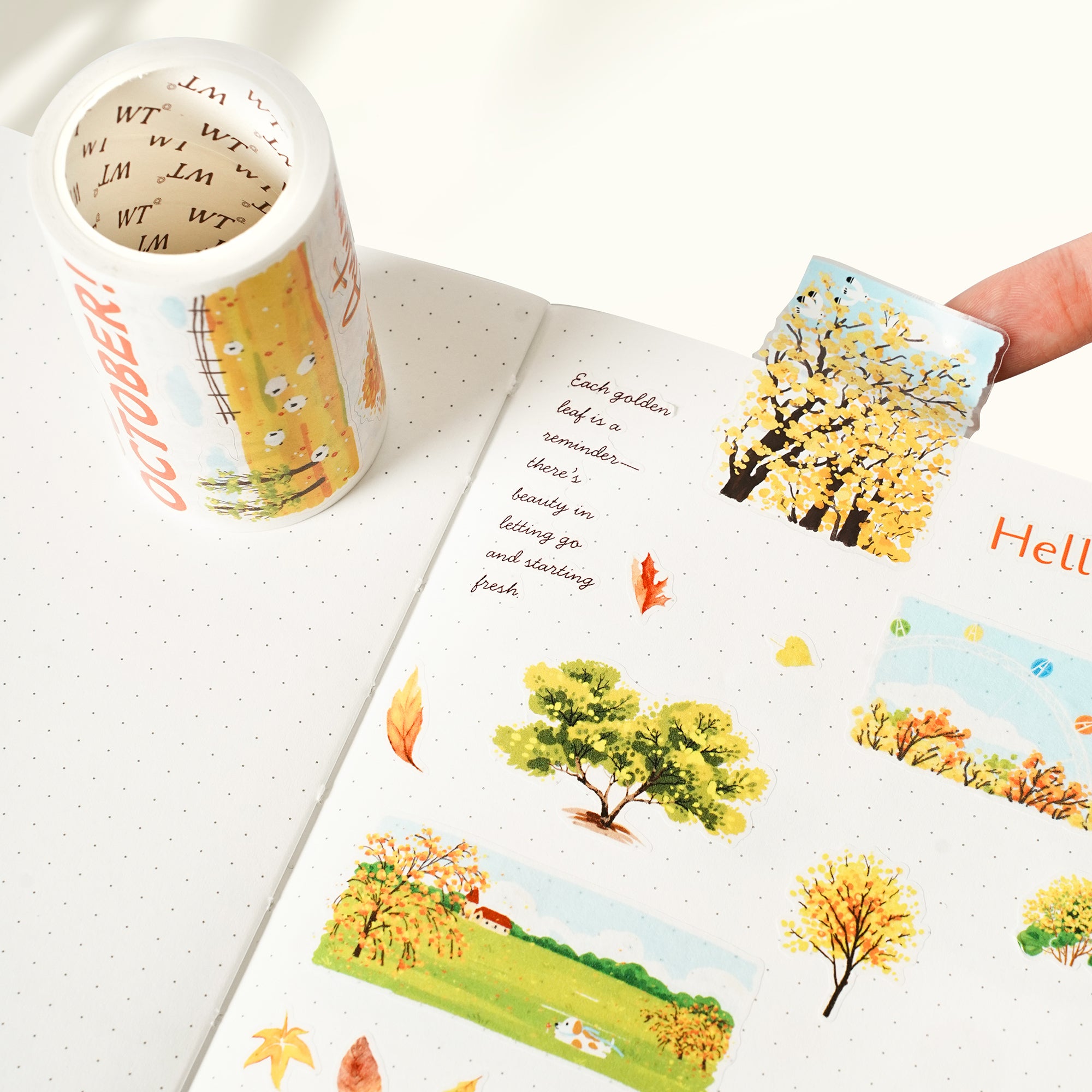 Pre-cut Hello Autumn Wide Washi/PET Tape | The Washi Tape Shop. Beautiful Washi and Decorative Tape For Bullet Journals, Gift Wrapping, Planner Decoration and DIY Projects