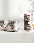 Pre-cut Cats and Books Wide Washi/PET Tape | The Washi Tape Shop. Beautiful Washi and Decorative Tape For Bullet Journals, Gift Wrapping, Planner Decoration and DIY Projects
