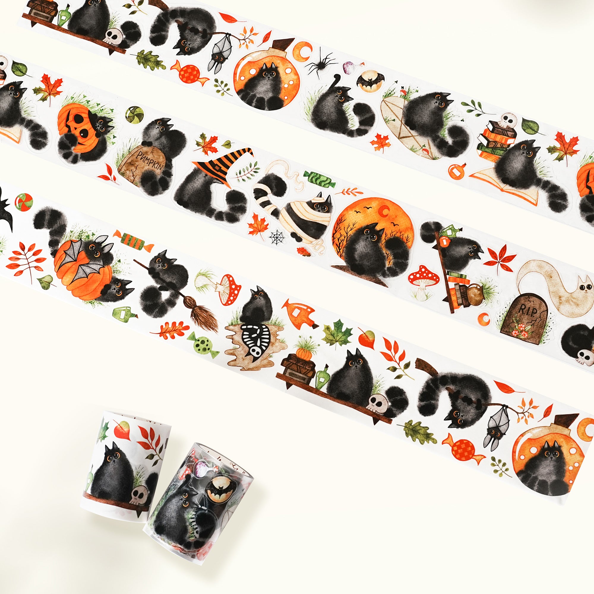 Pre-cut Spooky Tails Wide Washi/PET Tape | The Washi Tape Shop. Beautiful Washi and Decorative Tape For Bullet Journals, Gift Wrapping, Planner Decoration and DIY Projects