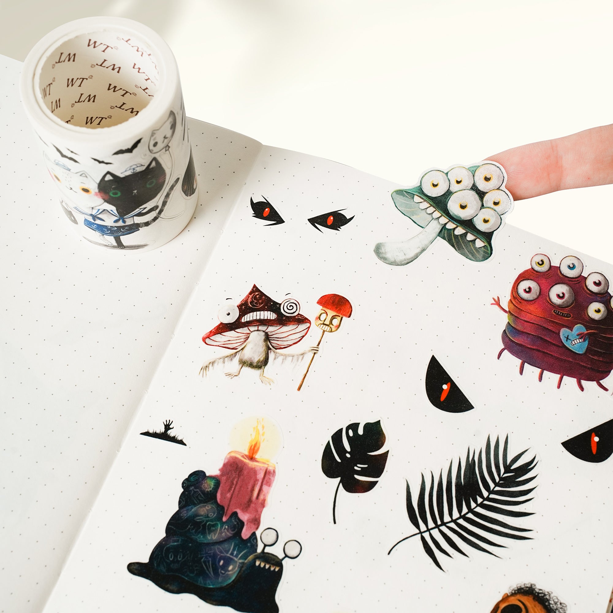 Pre-cut Midnight Monsters Wide Washi/PET Tape | The Washi Tape Shop. Beautiful Washi and Decorative Tape For Bullet Journals, Gift Wrapping, Planner Decoration and DIY Projects