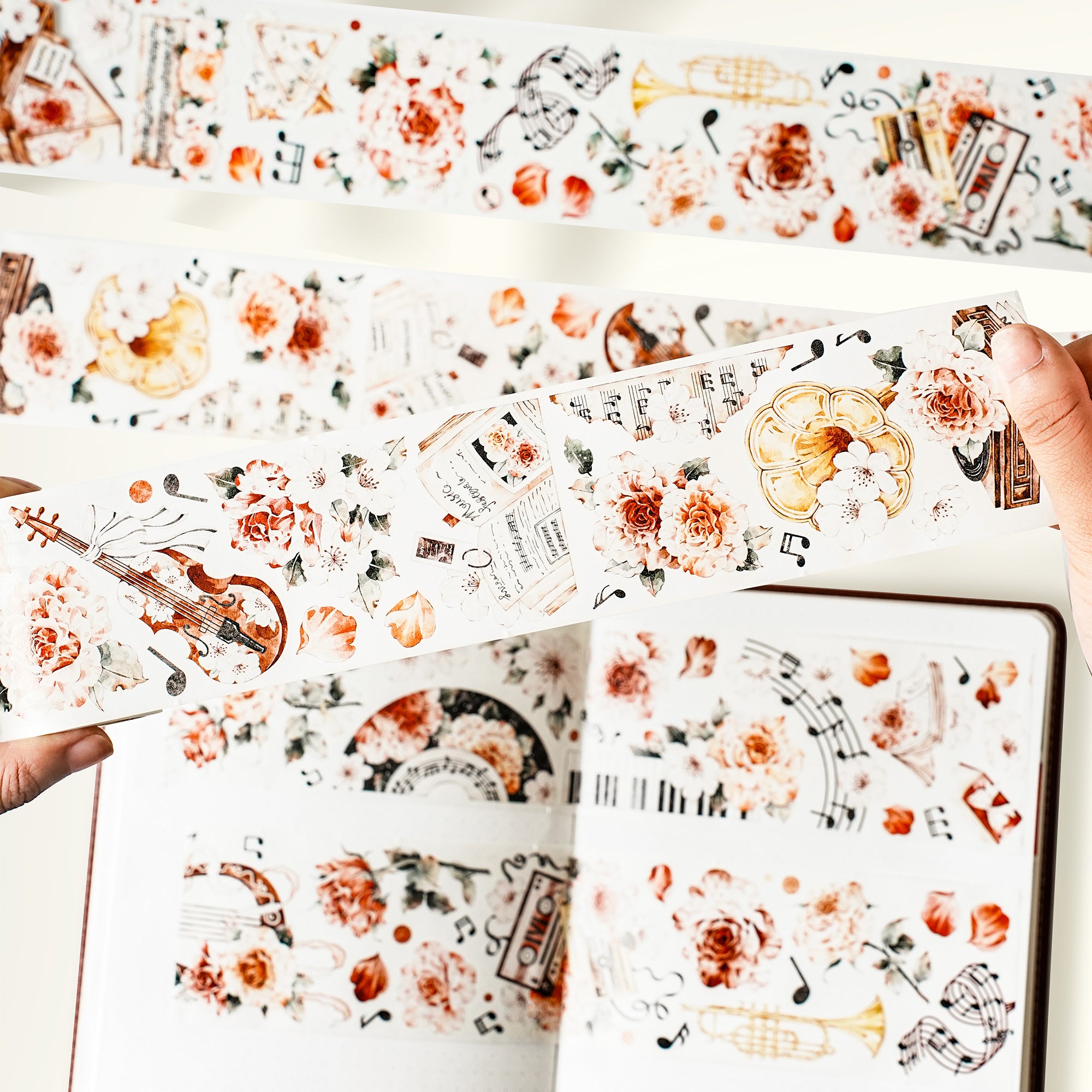 Pre-cut Rose Sonata Wide Washi/PET Tape | The Washi Tape Shop