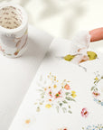 Pre-cut Floral Finch Wide Washi/PET Tape | The Washi Tape Shop. Beautiful Washi and Decorative Tape For Bullet Journals, Gift Wrapping, Planner Decoration and DIY Projects