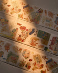 Pre-cut Autumn Village Wide Washi/PET Tape (Seashell Gilded)