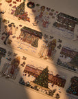 Pre-cut Yuletide Village Wide Washi/PET Tape (Seashell Gilded)