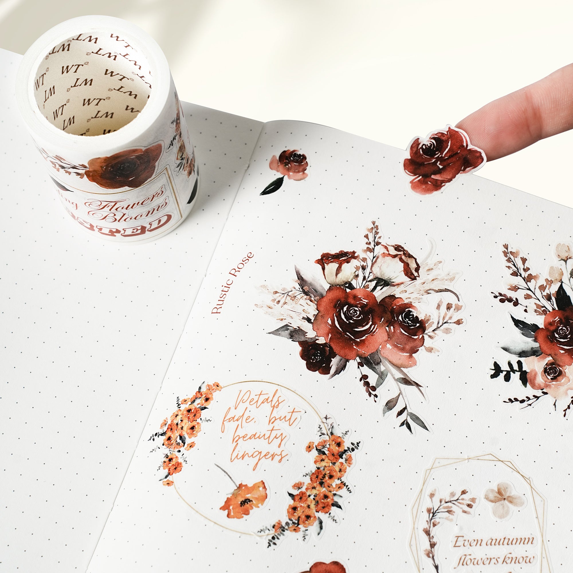 Pre-cut Harvested Bloom Wide Washi/PET Tape | The Washi Tape Shop. Beautiful Washi and Decorative Tape For Bullet Journals, Gift Wrapping, Planner Decoration and DIY Projects