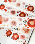 Pre-cut Peony Reverie Wide Washi/PET Tape | The Washi Tape Shop. Beautiful Washi and Decorative Tape For Bullet Journals, Gift Wrapping, Planner Decoration and DIY Projects