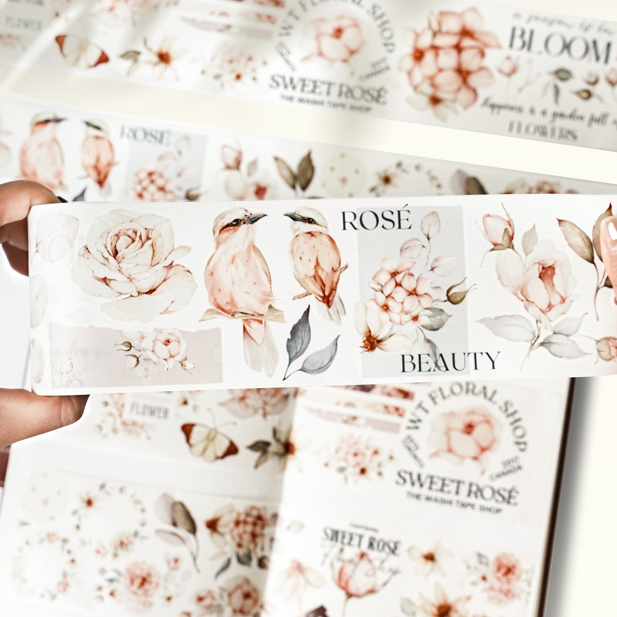 Pre-cut Sweet Rosé Wide Washi/PET Tape | The Washi Tape Shop