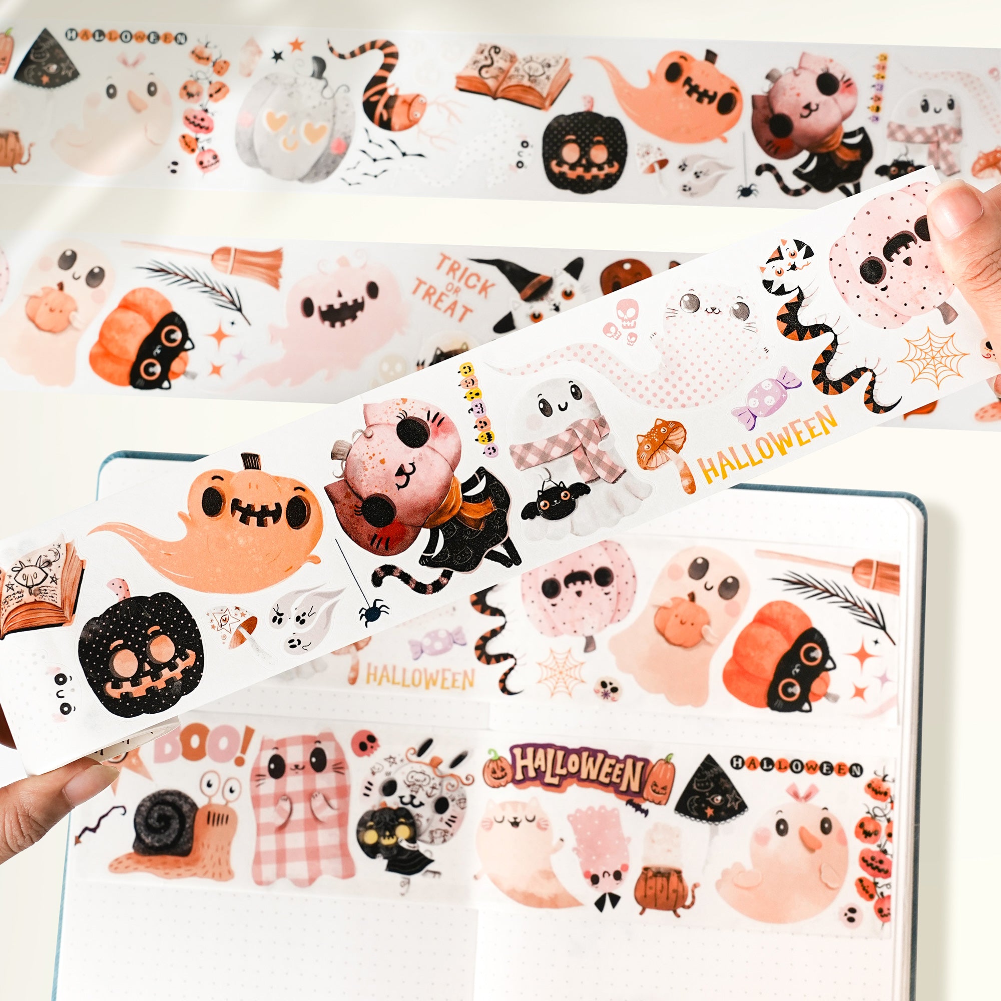 Pre-cut Boogie Boo Wide Washi/PET Tape | The Washi Tape Shop. Beautiful Washi and Decorative Tape For Bullet Journals, Gift Wrapping, Planner Decoration and DIY Projects