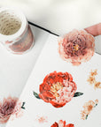 Pre-cut Peony Reverie Wide Washi/PET Tape | The Washi Tape Shop. Beautiful Washi and Decorative Tape For Bullet Journals, Gift Wrapping, Planner Decoration and DIY Projects