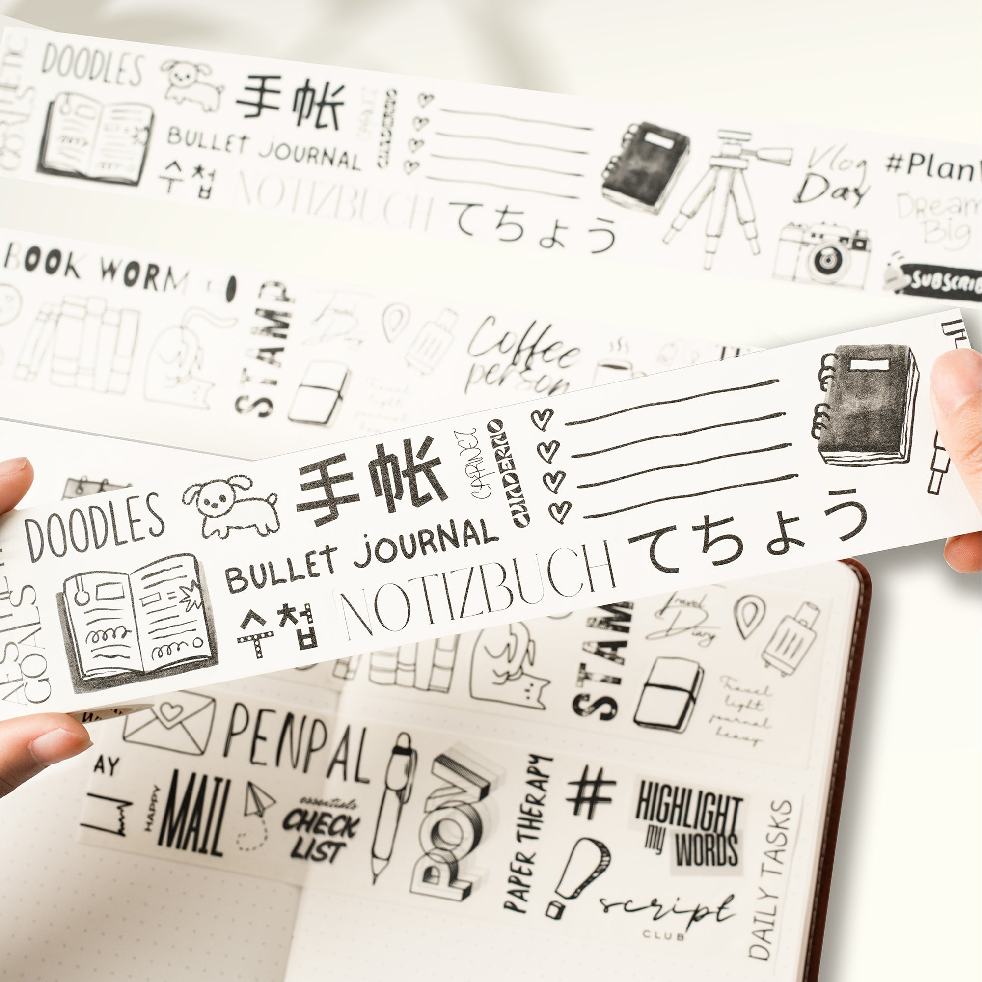 Daily Bujo Washi Tape Sticker Set | The Washi Tape Shop. Beautiful Washi and Decorative Tape For Bullet Journals, Gift Wrapping, Planner Decoration and DIY Projects