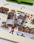 Pre-cut Yuletide Village Wide Washi/PET Tape (Seashell Gilded)