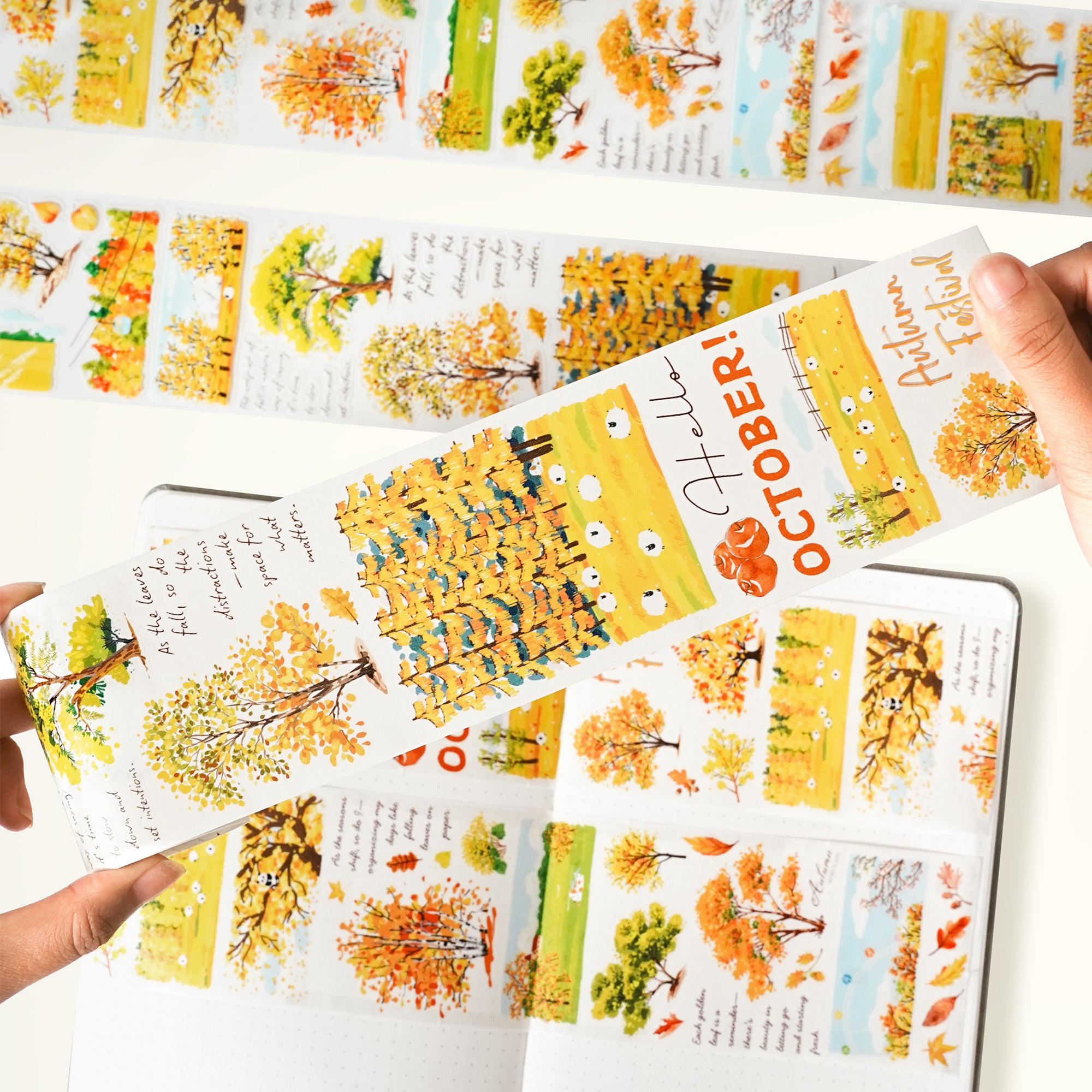 Pre-cut Hello Autumn Wide Washi/PET Tape | The Washi Tape Shop. Beautiful Washi and Decorative Tape For Bullet Journals, Gift Wrapping, Planner Decoration and DIY Projects
