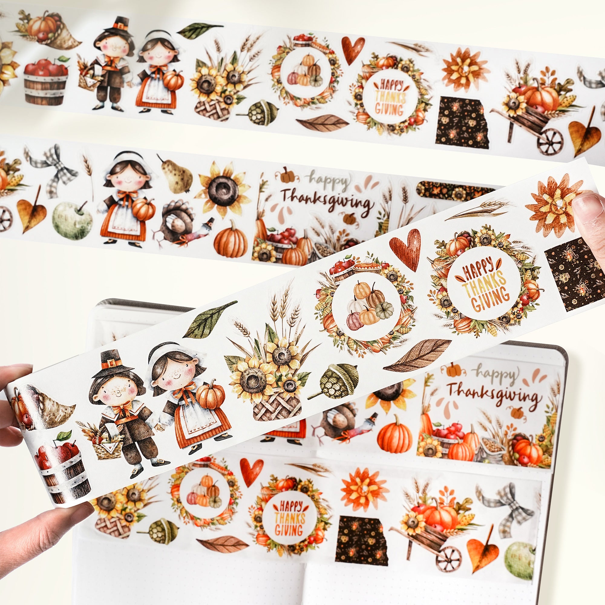 Pre-cut Gobble Galore Wide Washi/PET Tape | The Washi Tape Shop. Beautiful Washi and Decorative Tape For Bullet Journals, Gift Wrapping, Planner Decoration and DIY Projects