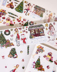 Pre-cut Yuletide Village Wide Washi/PET Tape (Seashell Gilded)