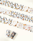 Pre-cut Harvest Script Wide Washi/PET Tape | The Washi Tape Shop. Beautiful Washi and Decorative Tape For Bullet Journals, Gift Wrapping, Planner Decoration and DIY Projects