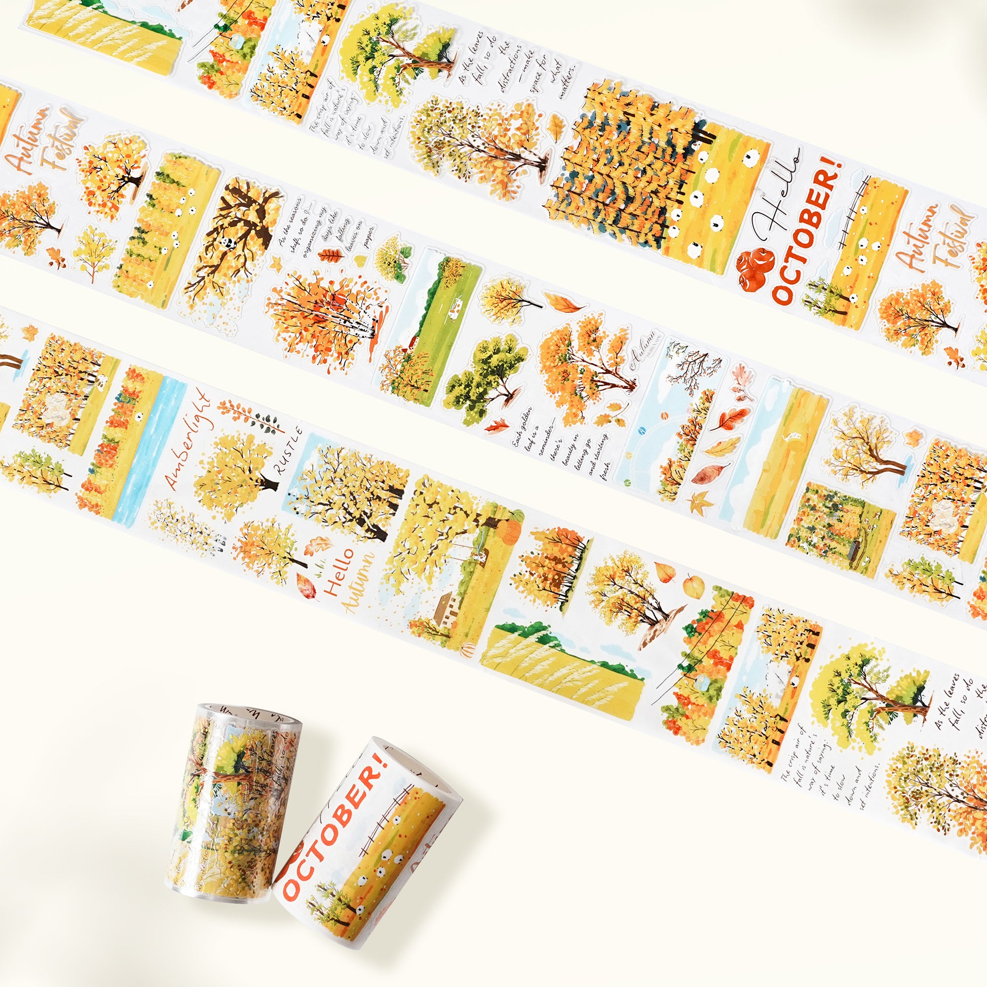 Pre-cut Hello Autumn Wide Washi/PET Tape | The Washi Tape Shop. Beautiful Washi and Decorative Tape For Bullet Journals, Gift Wrapping, Planner Decoration and DIY Projects