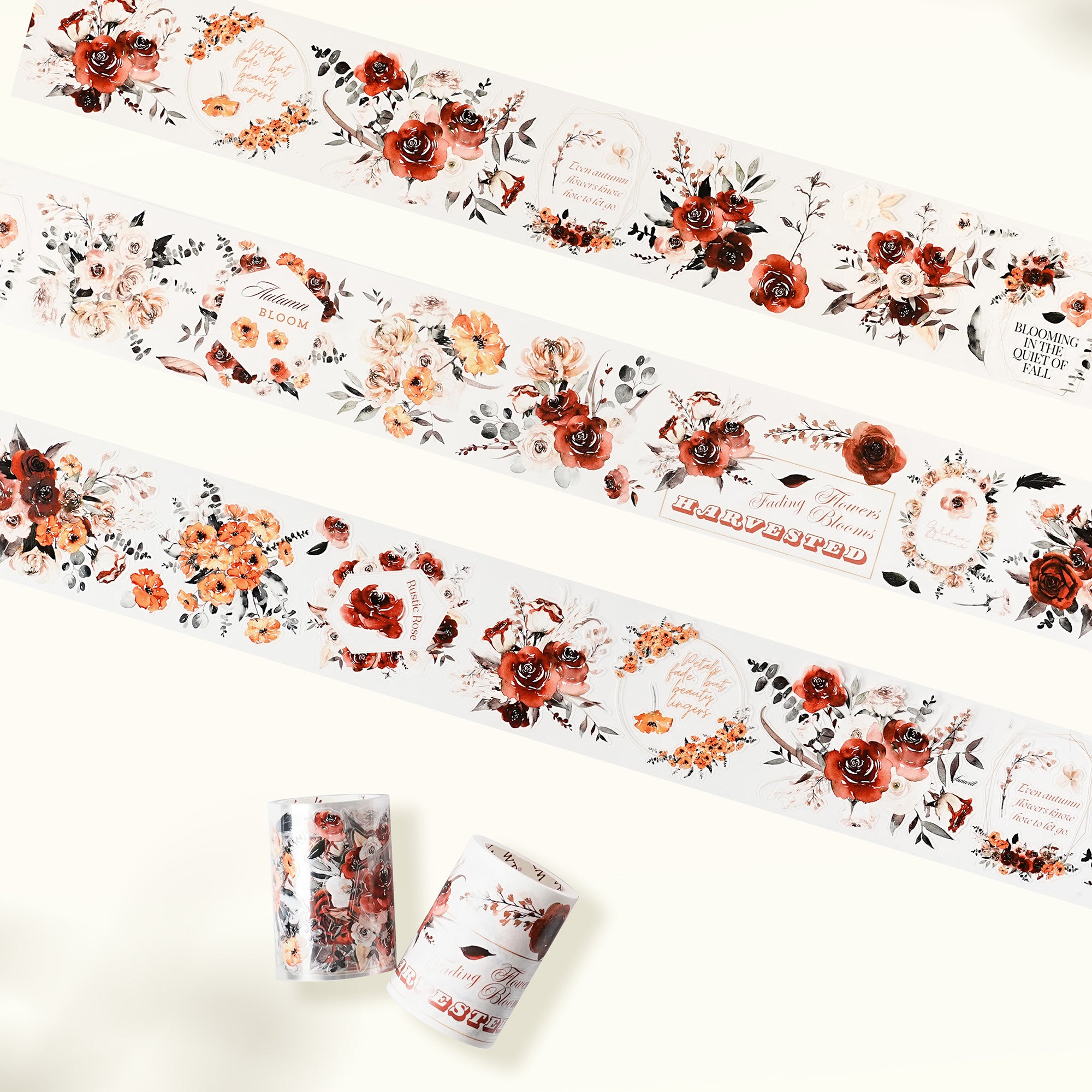 Pre-cut Harvested Bloom Wide Washi/PET Tape | The Washi Tape Shop. Beautiful Washi and Decorative Tape For Bullet Journals, Gift Wrapping, Planner Decoration and DIY Projects