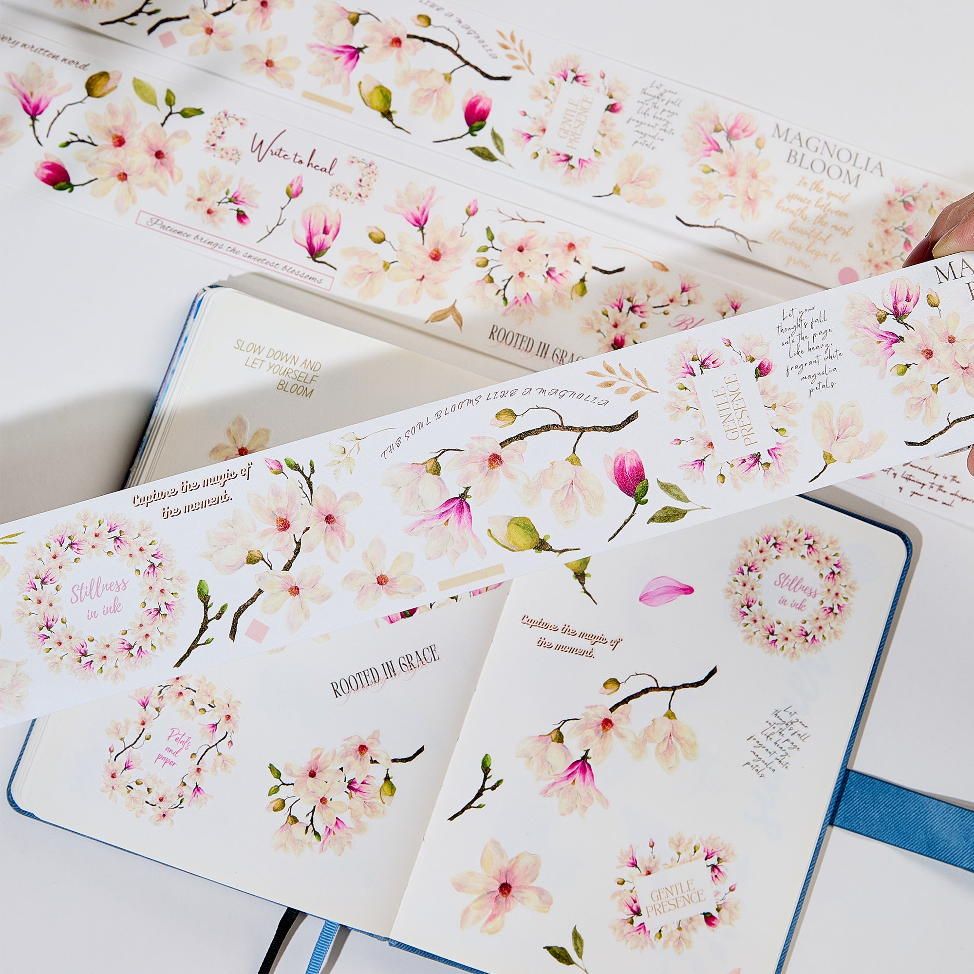 Pre-cut Magnolia Bloom Wide Washi/PET Tape | The Washi Tape Shop