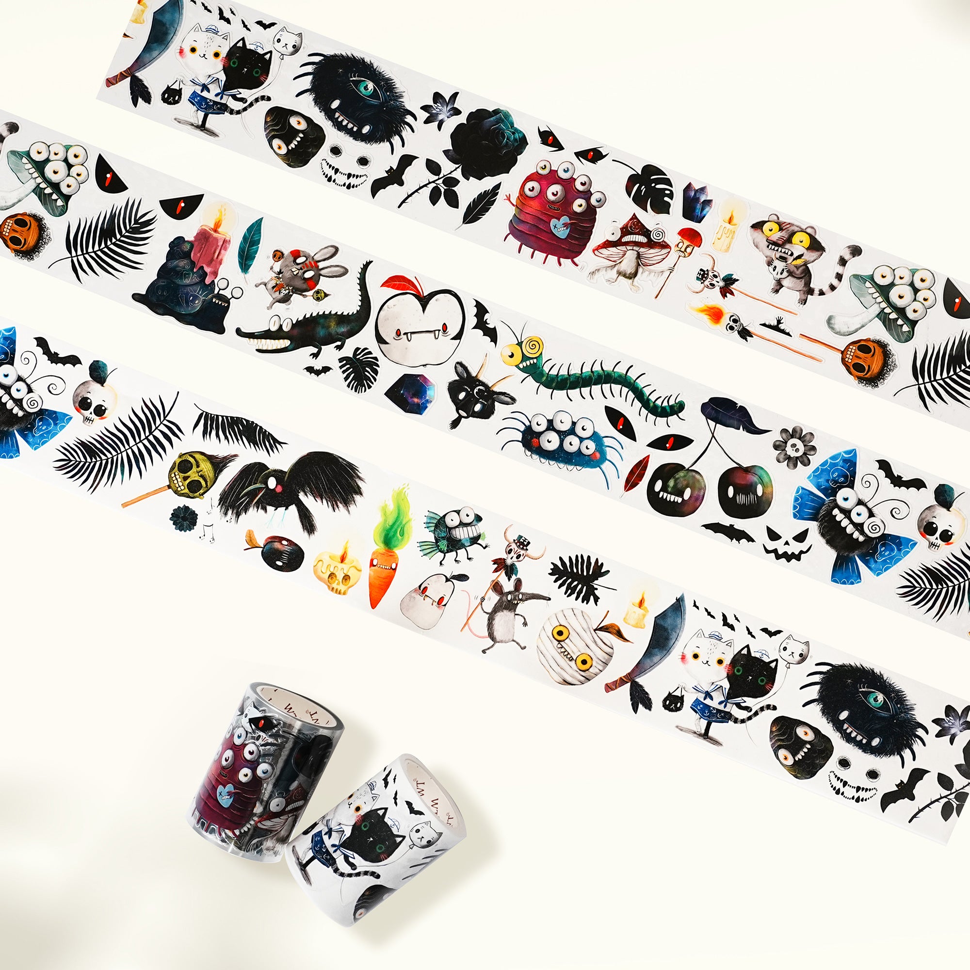 Pre-cut Midnight Monsters Wide Washi/PET Tape | The Washi Tape Shop. Beautiful Washi and Decorative Tape For Bullet Journals, Gift Wrapping, Planner Decoration and DIY Projects