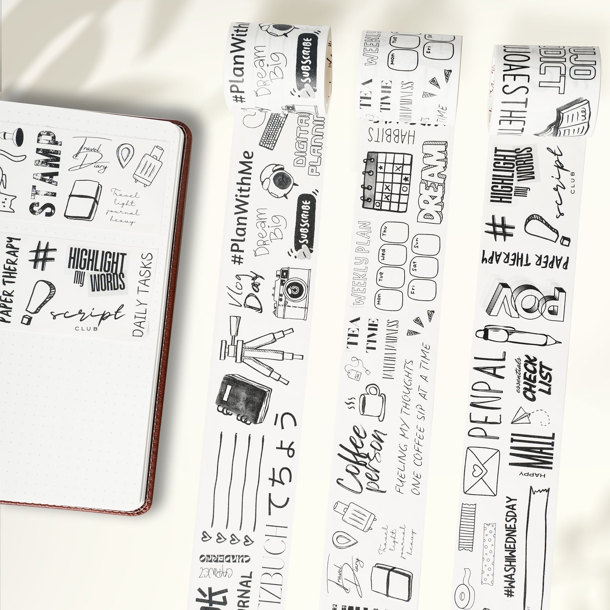 Daily Bujo Washi Tape Sticker Set | The Washi Tape Shop. Beautiful Washi and Decorative Tape For Bullet Journals, Gift Wrapping, Planner Decoration and DIY Projects