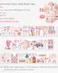 Pre-cut Parisian Charm Wide Washi/PET Tape | The Washi Tape Shop. Beautiful Washi and Decorative Tape For Bullet Journals, Gift Wrapping, Planner Decoration and DIY Projects