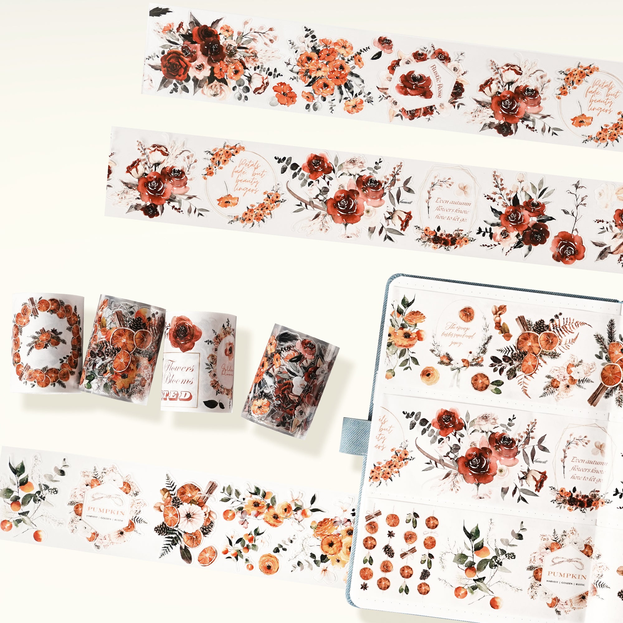 Pre-cut Harvested Bloom Bundle | The Washi Tape Shop. Beautiful Washi and Decorative Tape For Bullet Journals, Gift Wrapping, Planner Decoration and DIY Projects