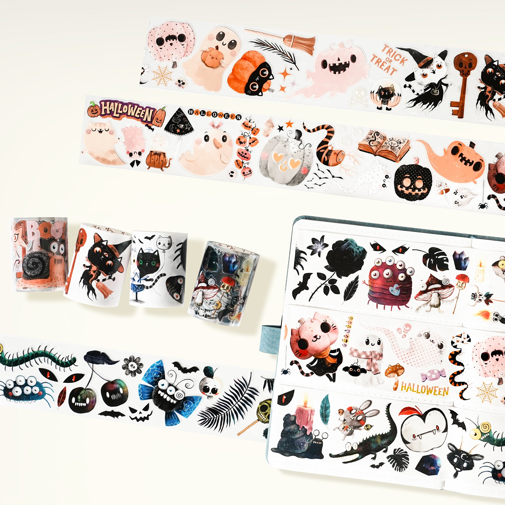 Pre-cut Midnight Monsters Bundle | The Washi Tape Shop. Beautiful Washi and Decorative Tape For Bullet Journals, Gift Wrapping, Planner Decoration and DIY Projects