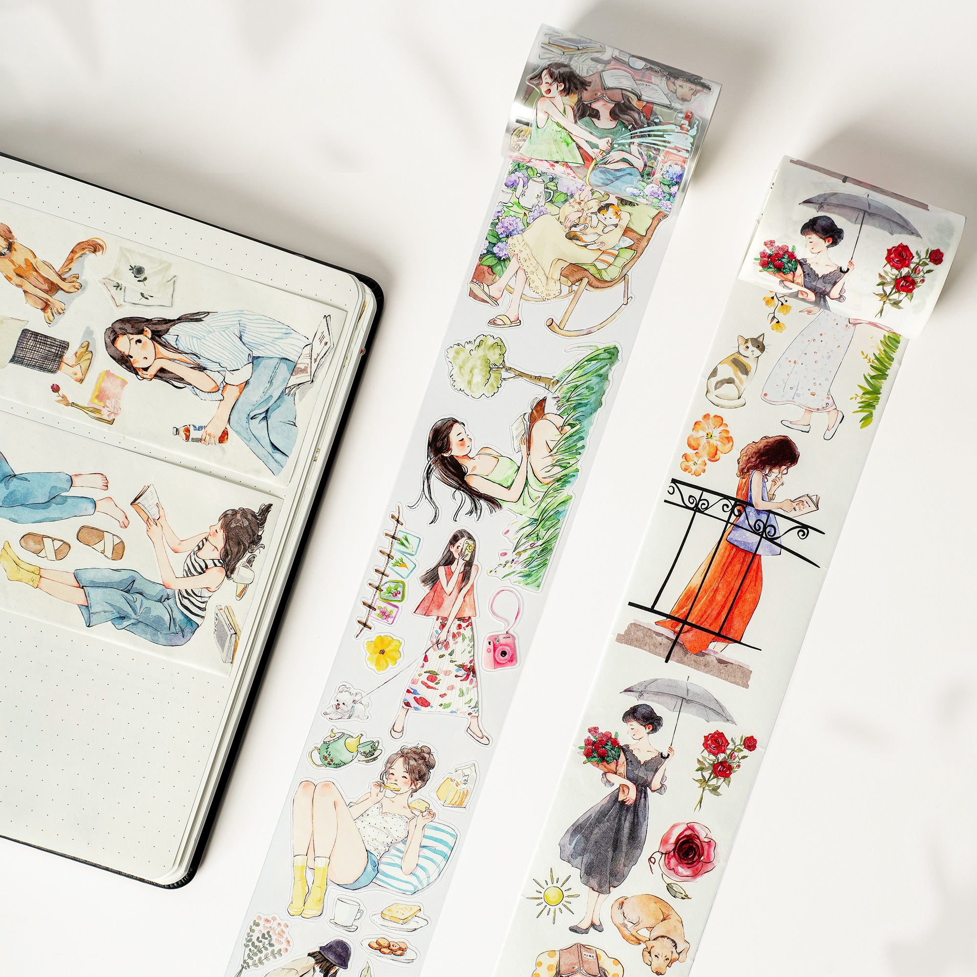 Pre-cut Leisurely Days Wide Washi/PET Tape | The Washi Tape Shop