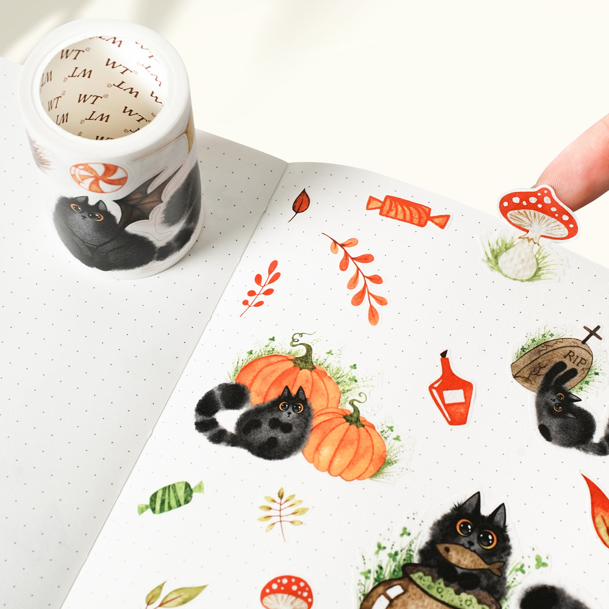 Pre-cut Shadow Paws Wide Washi/PET Tape | The Washi Tape Shop. Beautiful Washi and Decorative Tape For Bullet Journals, Gift Wrapping, Planner Decoration and DIY Projects