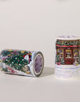 Pre-cut Yuletide Village Wide Washi/PET Tape (Seashell Gilded)