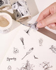 Graveyard Scribbles Washi Tape Sticker Set (GILDED)
