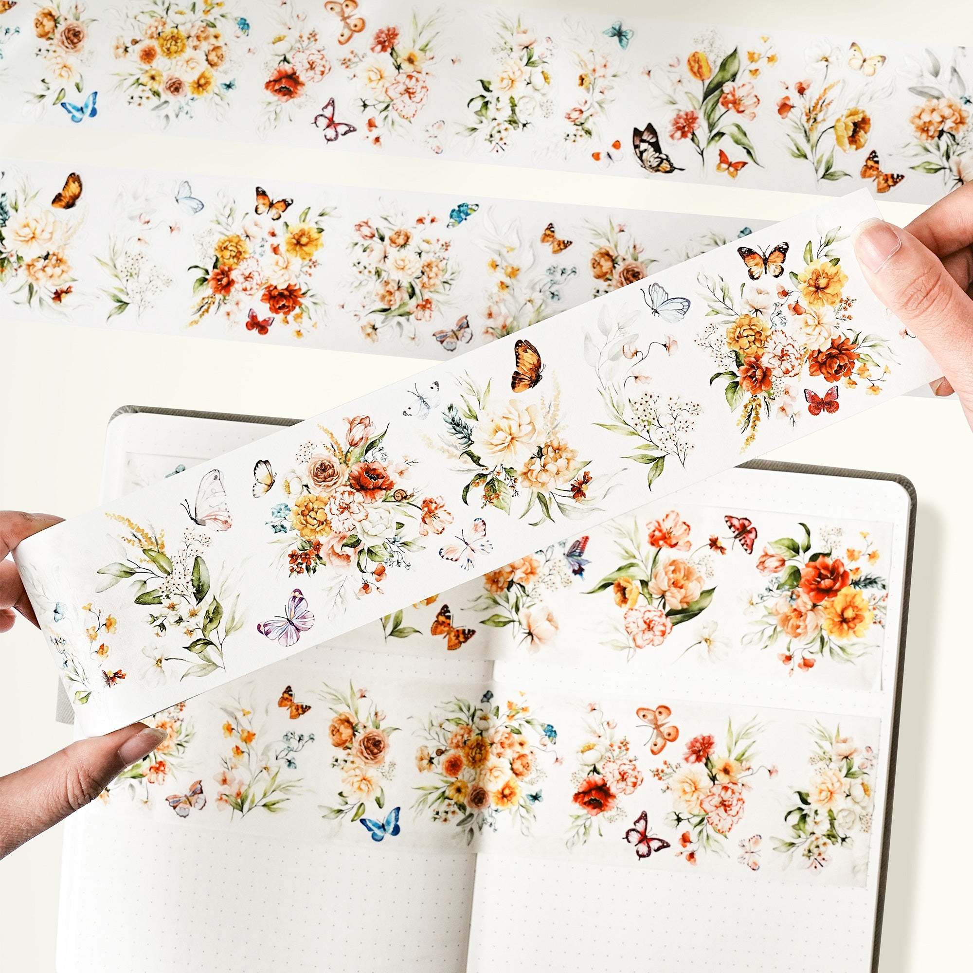 Pre-cut Floral Wave Wide Washi/PET Tape | The Washi Tape Shop. Beautiful Washi and Decorative Tape For Bullet Journals, Gift Wrapping, Planner Decoration and DIY Projects