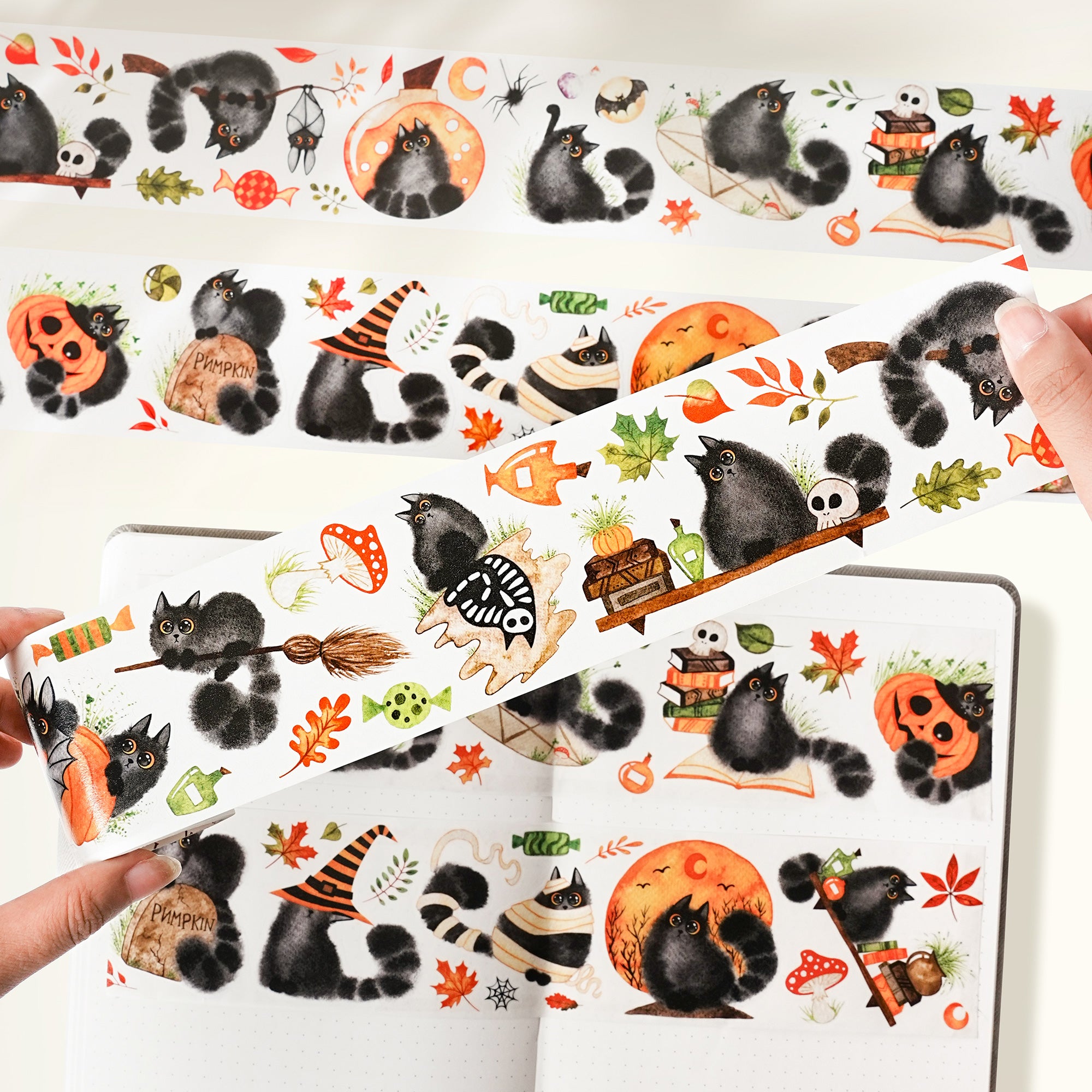 Pre-cut Spooky Tails Wide Washi/PET Tape | The Washi Tape Shop. Beautiful Washi and Decorative Tape For Bullet Journals, Gift Wrapping, Planner Decoration and DIY Projects