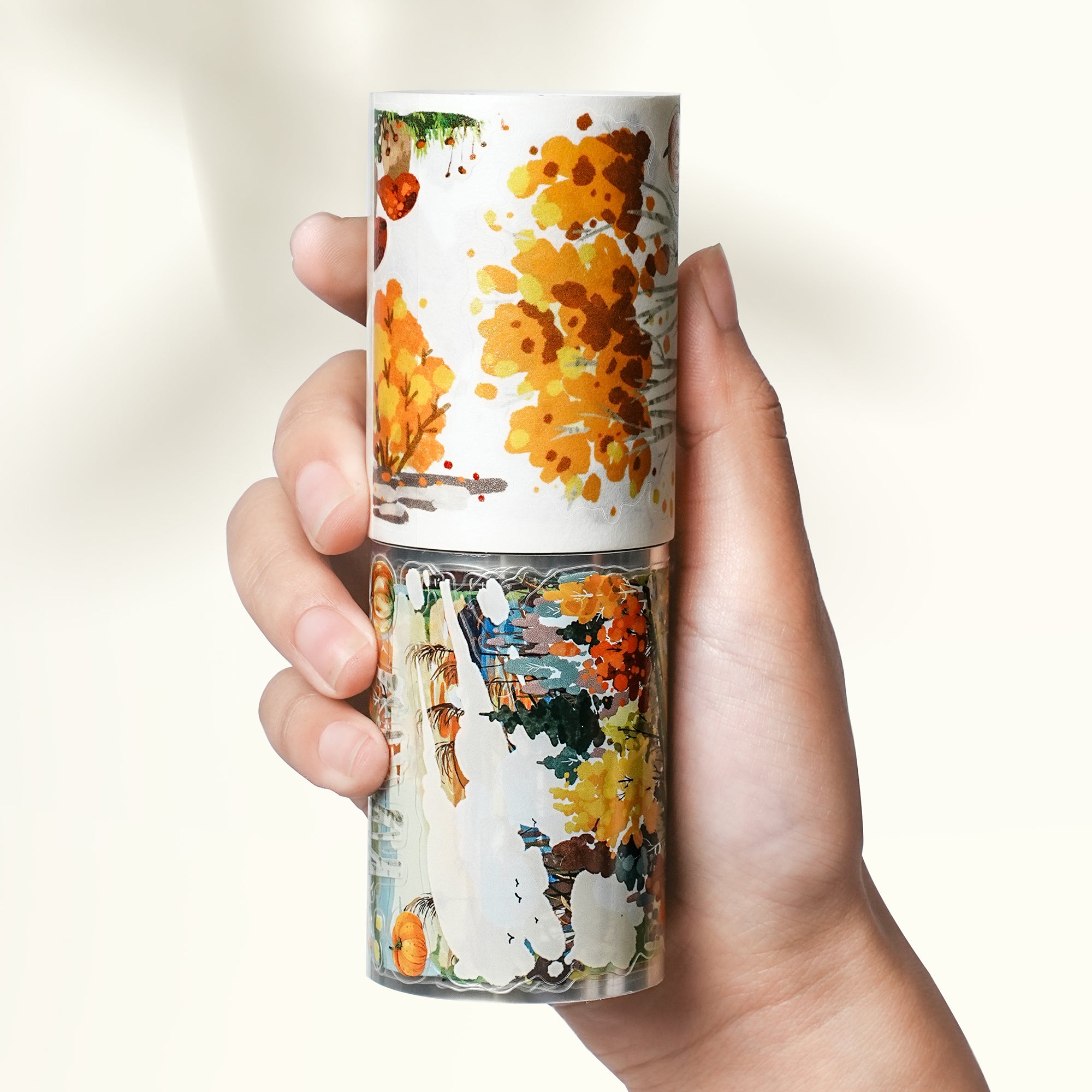 Pre-cut Amber Leaves Wide Washi/PET Tape | The Washi Tape Shop. Beautiful Washi and Decorative Tape For Bullet Journals, Gift Wrapping, Planner Decoration and DIY Projects