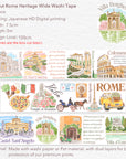 Pre-cut Rome Heritage Wide Washi/PET Tape | The Washi Tape Shop. Beautiful Washi and Decorative Tape For Bullet Journals, Gift Wrapping, Planner Decoration and DIY Projects