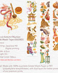 Pre-cut Autumn Reunion Wide Washi/PET Tape (GILDED) | The Washi Tape Shop. Beautiful Washi and Decorative Tape For Bullet Journals, Gift Wrapping, Planner Decoration and DIY Projects