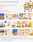Pre-cut Moon Festival Wide Washi/PET Tape